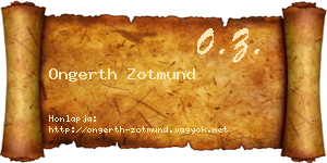 Ongerth Zotmund névjegykártya